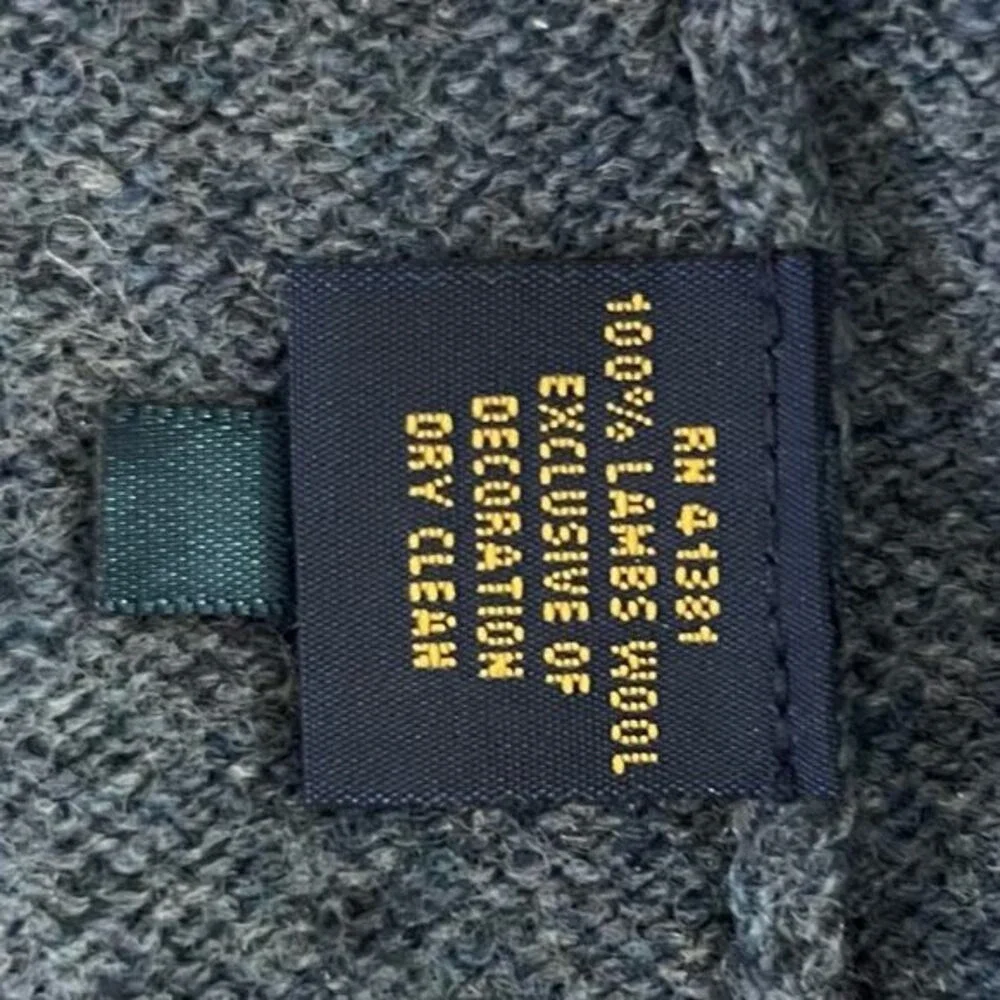 Polo Ralph Lauren Lambs Wool V Neck Blue‎ Knit Pullover Mens Sweater